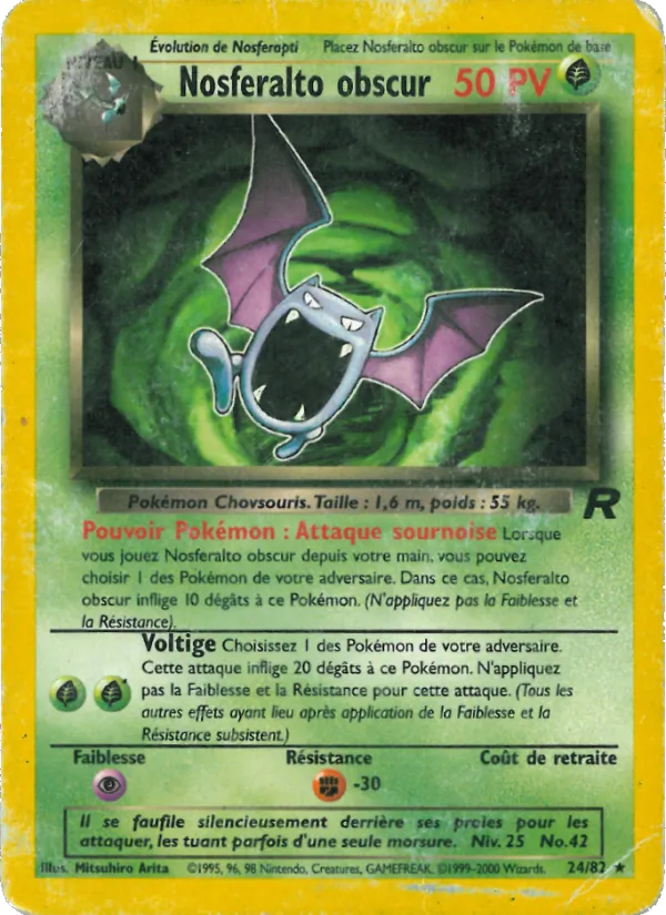 Carte Nosferalto obscur de l'extension Team Rocket, numéro 24/82