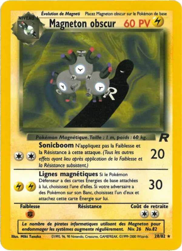 Carte Magneton obscur de l'extension Team Rocket, numéro 28/82