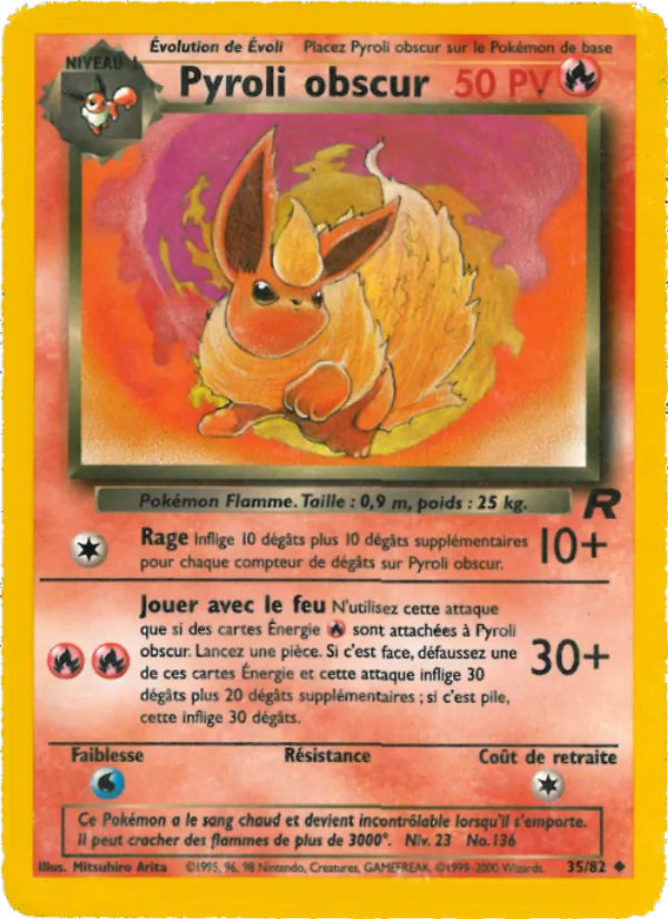 Carte Pyroli obscur de l'extension Team Rocket, numéro 35/82