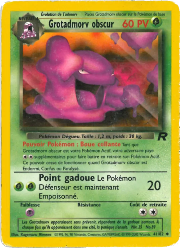 Carte Grotadmorv obscur de l'extension Team Rocket, numéro 41/82