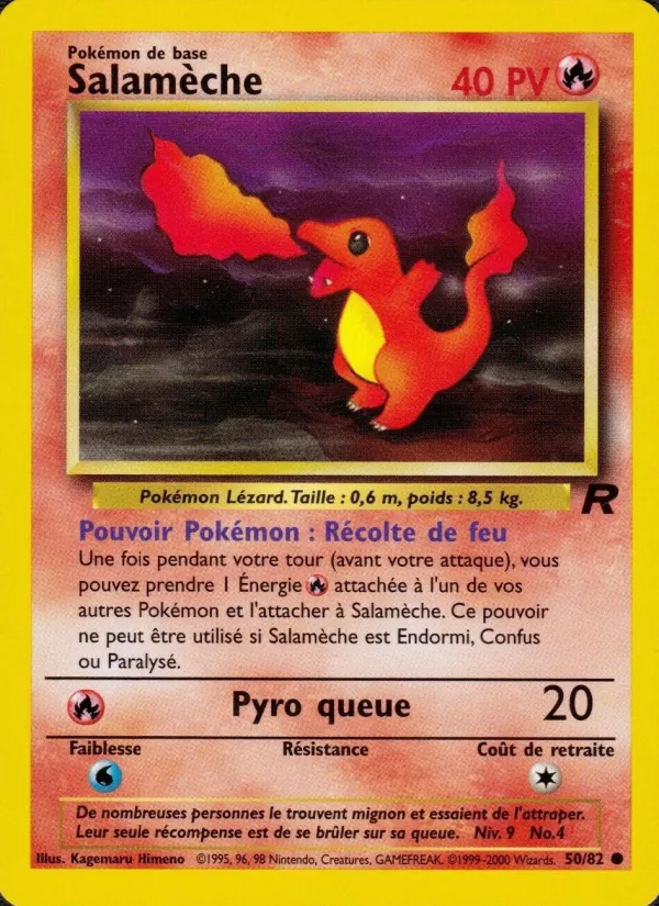 Carte Salamèche de l'extension Team Rocket, numéro 50/82