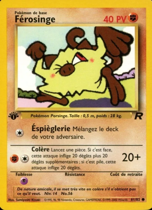 Carte Férosinge de l'extension Team Rocket, numéro 61/82