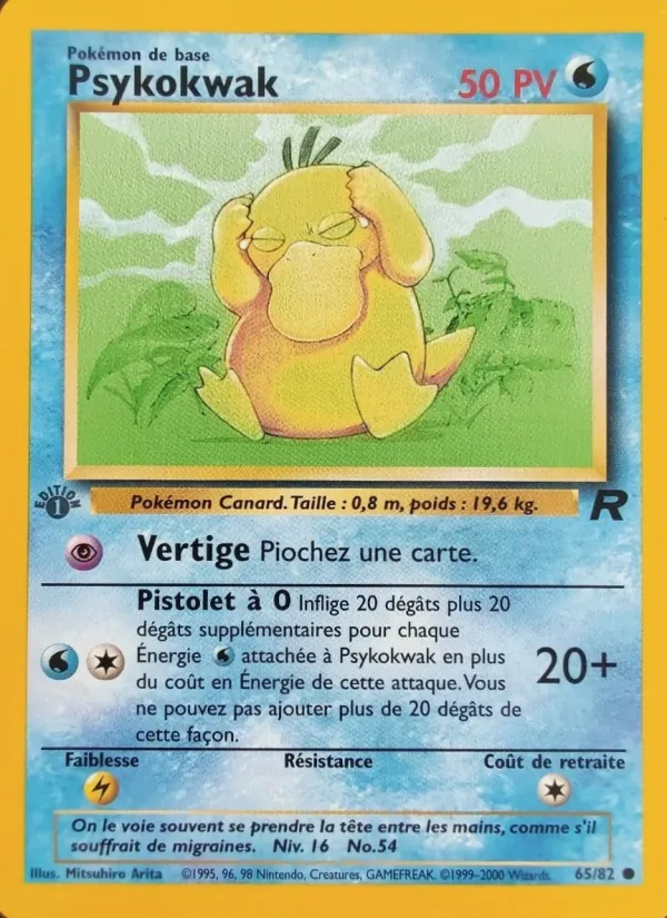 Carte Psykokwak de l'extension Team Rocket, numéro 65/82