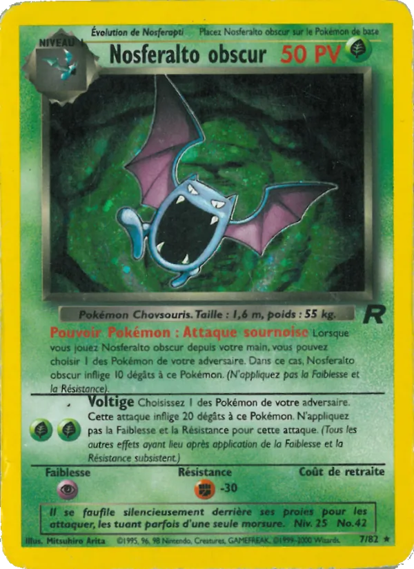 Carte Nosferalto obscur de l'extension Team Rocket, numéro 7/82