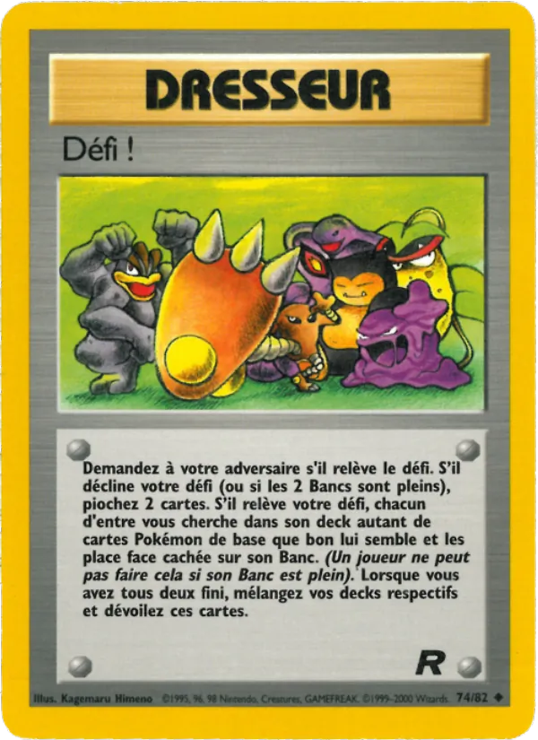Carte Défi ! de l'extension Team Rocket, numéro 74/82