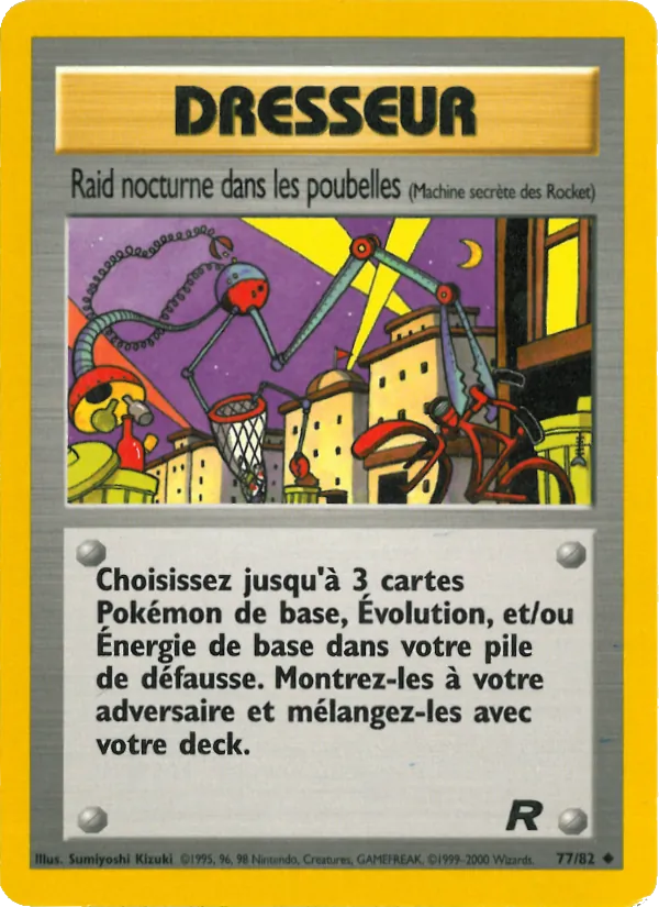 Carte Raid nocturne dans les poubelles de l'extension Team Rocket, numéro 77/82
