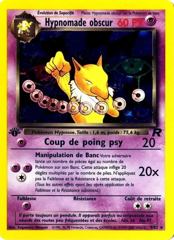 Carte Hypnomade obscur de l'extension Team Rocket, numéro 9/82