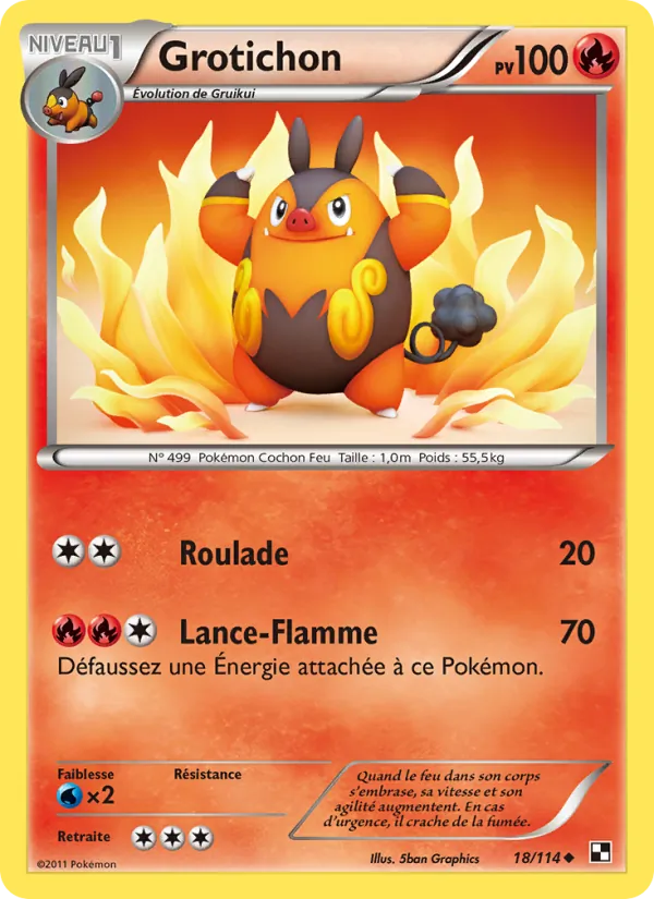 Carte Grotichon de l'extension Noir & Blanc, numéro 18/114