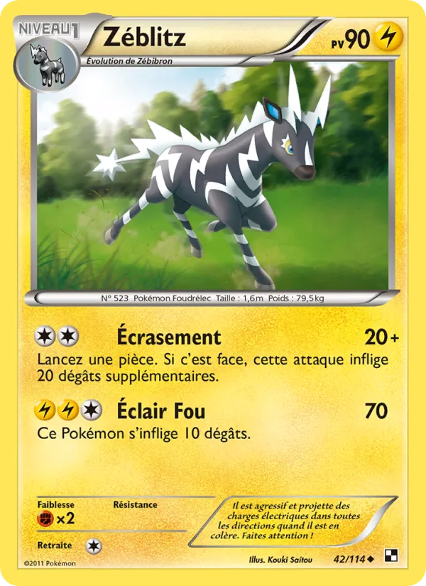 Carte Zéblitz de l'extension Noir & Blanc, numéro 42/114