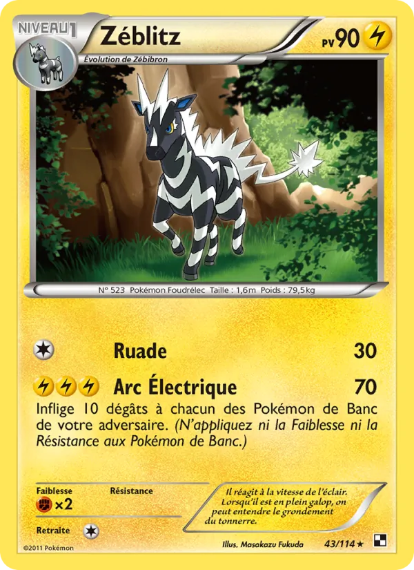 Carte Zéblitz de l'extension Noir & Blanc, numéro 43/114