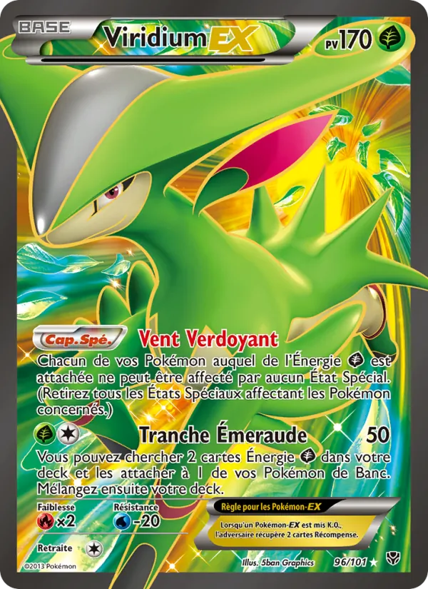 Carte Viridium EX de l'extension Explosion Plasma, numéro 96/101