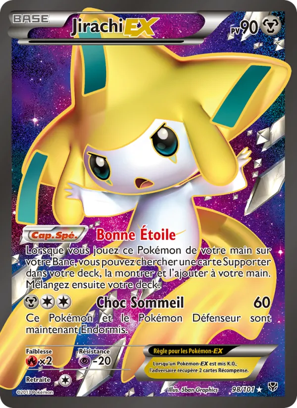 Carte Jirachi EX de l'extension Explosion Plasma, numéro 98/101