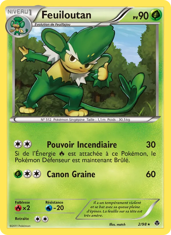 Carte Feuiloutan de l'extension Pouvoirs Émergents, numéro 2/98
