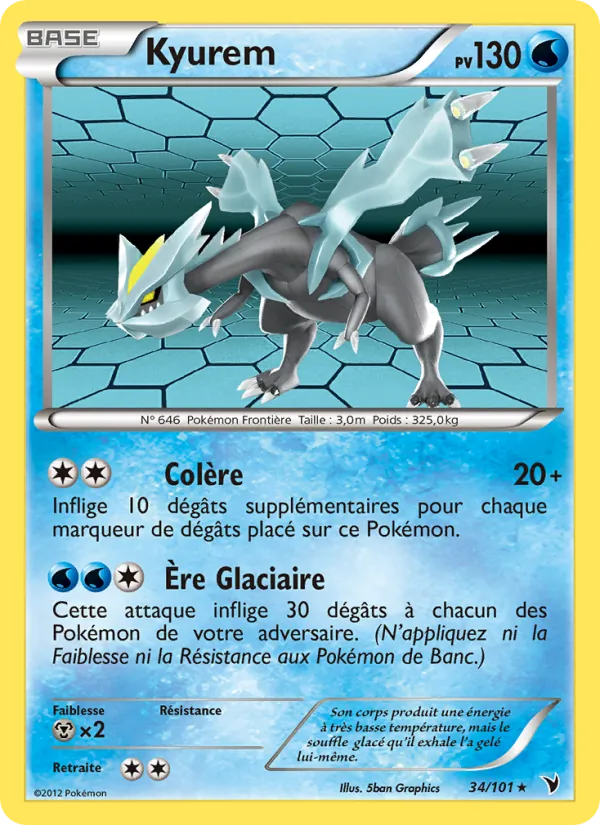 Carte Kyurem de l'extension Nobles Victoires, numéro 34/101