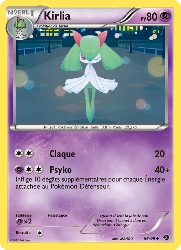 Carte Kirlia de l'extension Destinées Futures, numéro 56/99