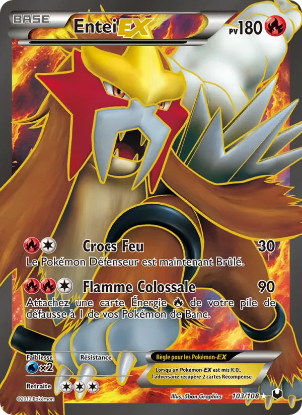 Carte Entei-EX de l'extension Explorateurs Obscurs, numéro 103/108