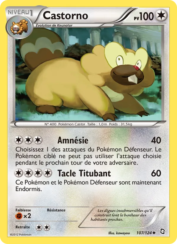 Carte Castorno de l'extension Dragons Éxaltés, numéro 107/124