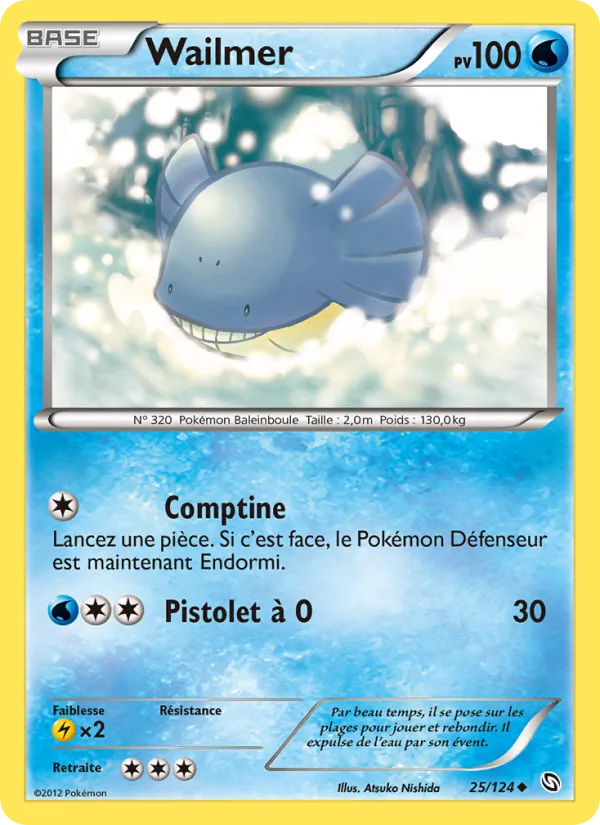 Carte Wailmer de l'extension Dragons Éxaltés, numéro 25/124