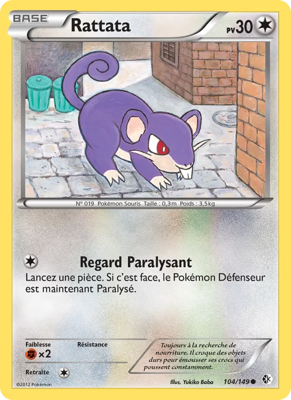 Carte Rattata de l'extension Frontières Franchies, numéro 104/149