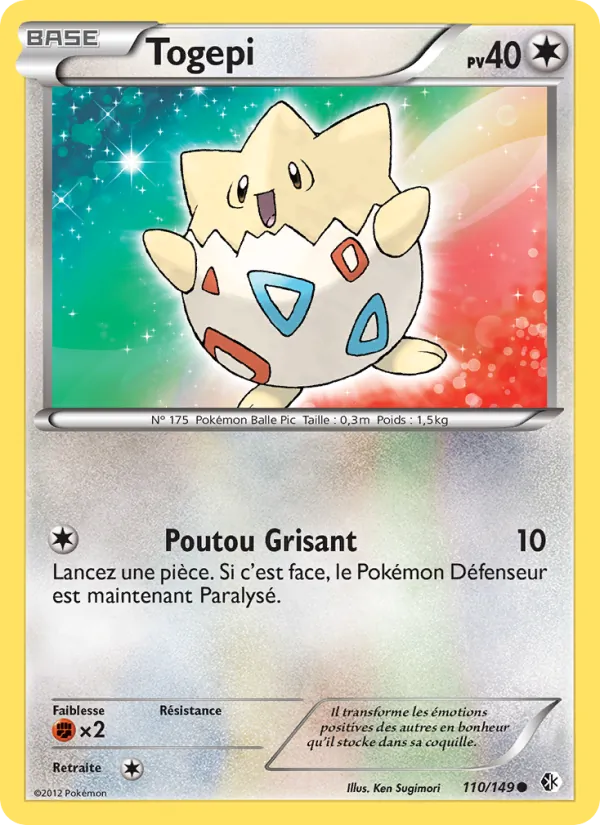 Carte Togepi de l'extension Frontières Franchies, numéro 110/149