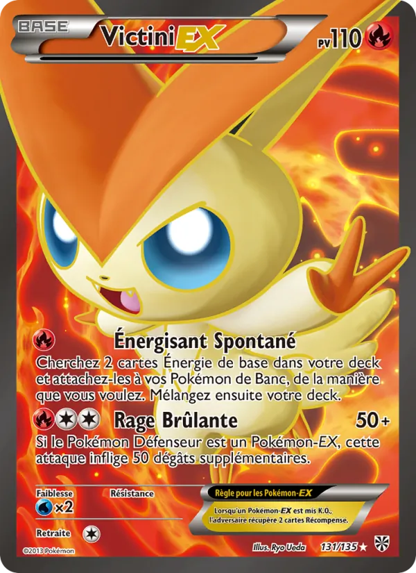 Carte Victini-EX de l'extension Tempète Plasma, numéro 131/135