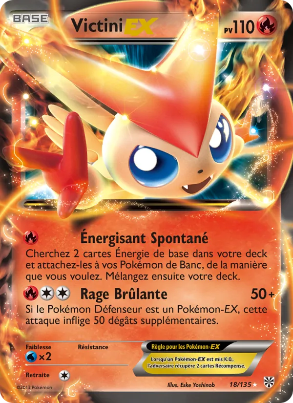 Carte Victini-EX de l'extension Tempète Plasma, numéro 18/135