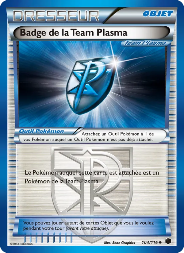 Carte Badge de la Team Plasma de l'extension Glaciation Plasma, numéro 104/116