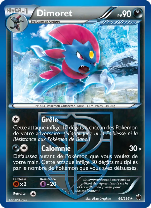 Carte Dimoret de l'extension Glaciation Plasma, numéro 66/116