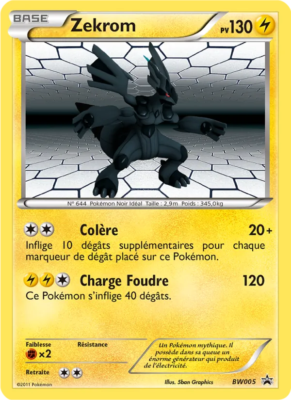 Kartu Zekrom dari BW Black Star Promos, nomor BW05/101