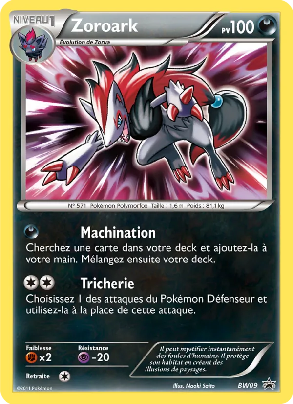 Carte Zoroark de l'extension Promo BW, numéro BW09/101