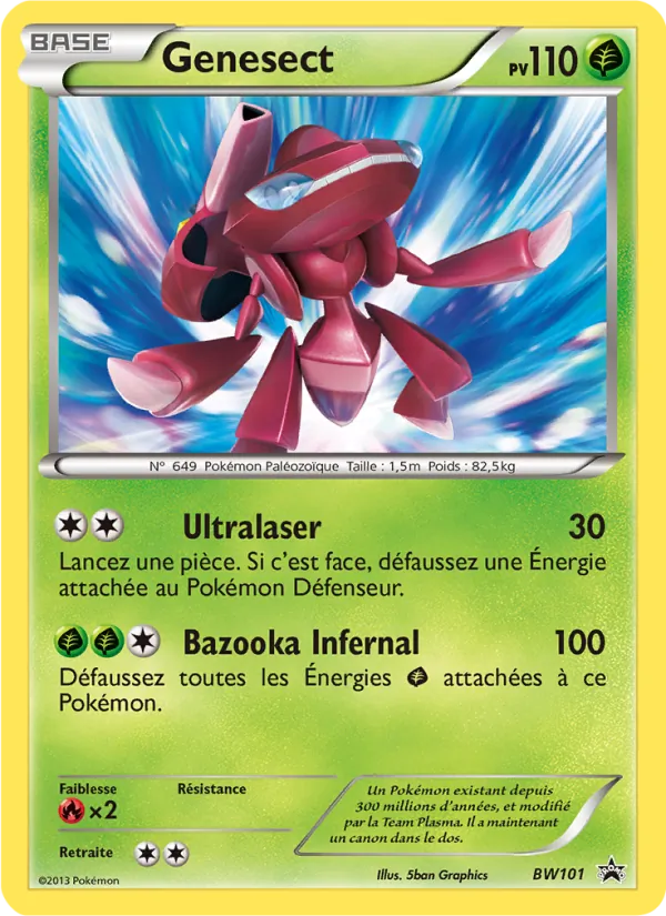 Carte Genesect de l'extension Promo BW, numéro BW101/101
