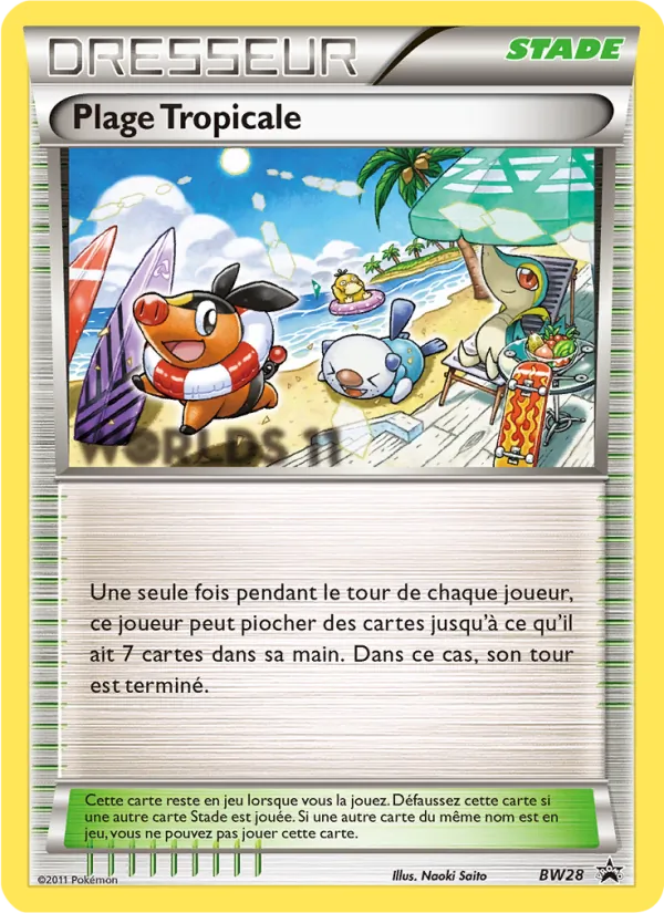 Carte Plage Tropicale de l'extension Promo BW, numéro BW28/101