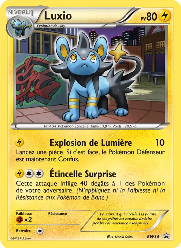 Carte Luxio de l'extension Promo BW, numéro BW34/101