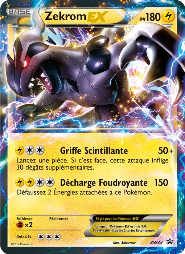 Carte Zekrom ex de l'extension Promo BW, numéro BW38/101