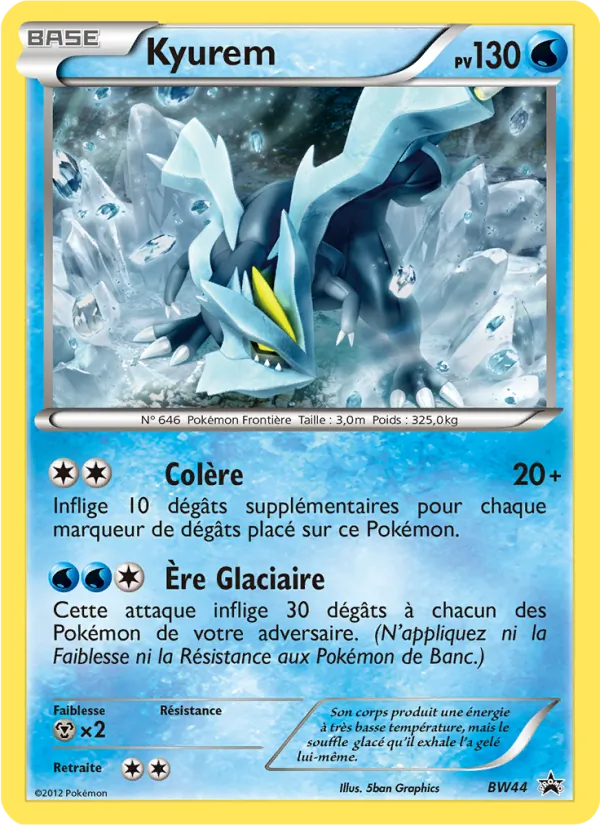 Carte Kyurem de l'extension Promo BW, numéro BW44/101