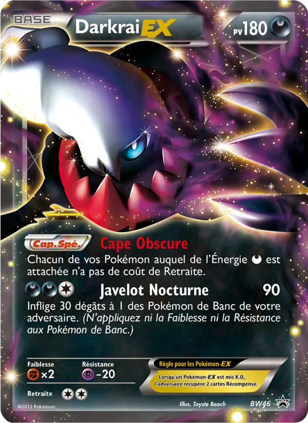 Carte Darkrai ex de l'extension Promo BW, numéro BW46/101