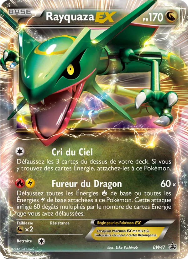 Carte Rayquaza ex de l'extension Promo BW, numéro BW47/101