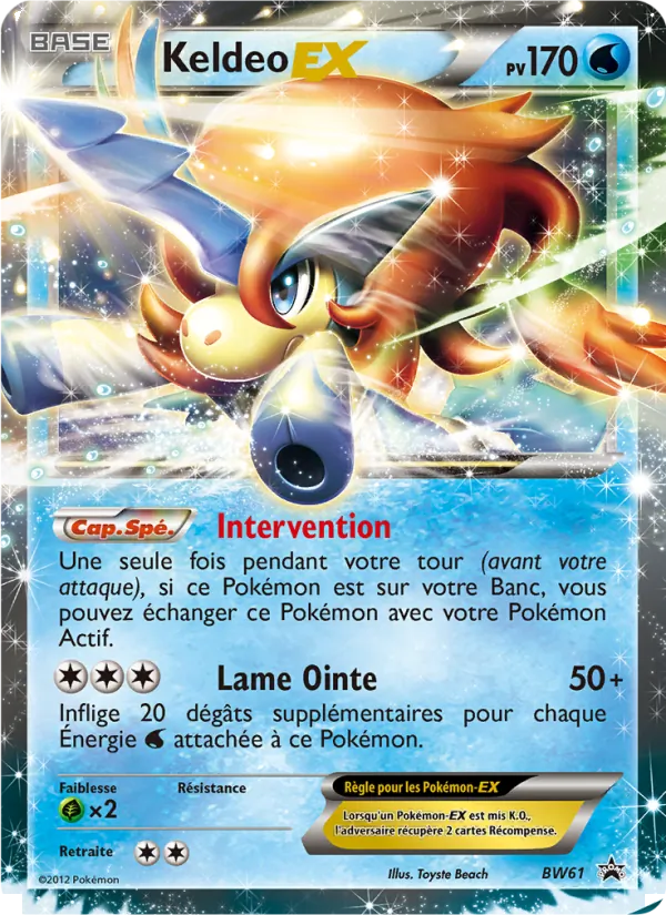 Carte Keldeo ex de l'extension Promo BW, numéro BW61/101