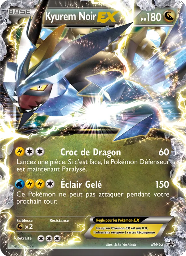 Carte Kyurem Noir ex de l'extension Promo BW, numéro BW62/101