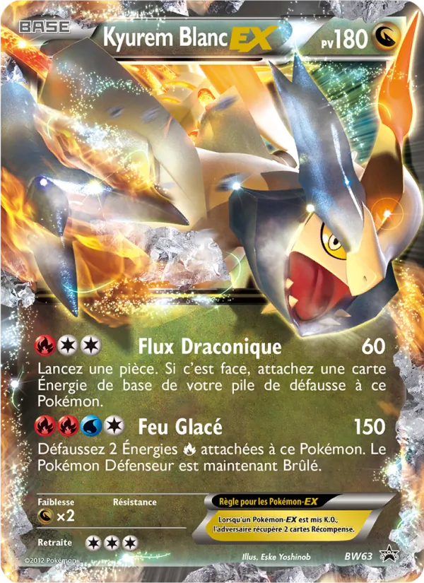 Carte Kyurem Blanc ex de l'extension Promo BW, numéro BW63/101