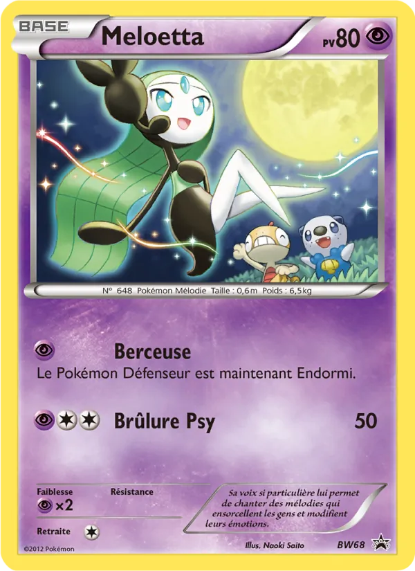 Carte Meloetta de l'extension Promo BW, numéro BW68/101