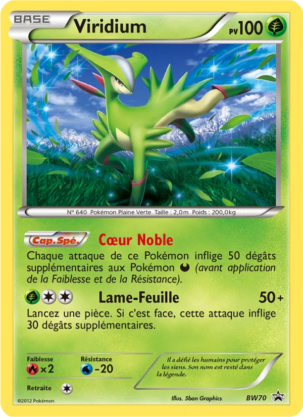 Carte Viridium de l'extension Promo BW, numéro BW70/101