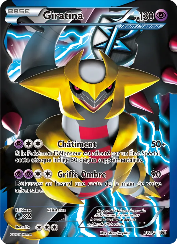 Carte Giratina de l'extension Promo BW, numéro BW74/101