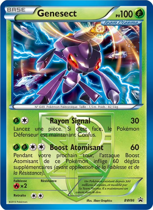 Carte Genesect de l'extension Promo BW, numéro BW86/101