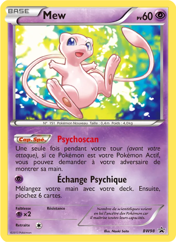 Carte Mew de l'extension Promo BW, numéro BW98/101