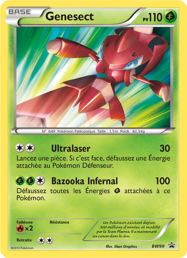 Carte Genesect de l'extension Promo BW, numéro BW99/101