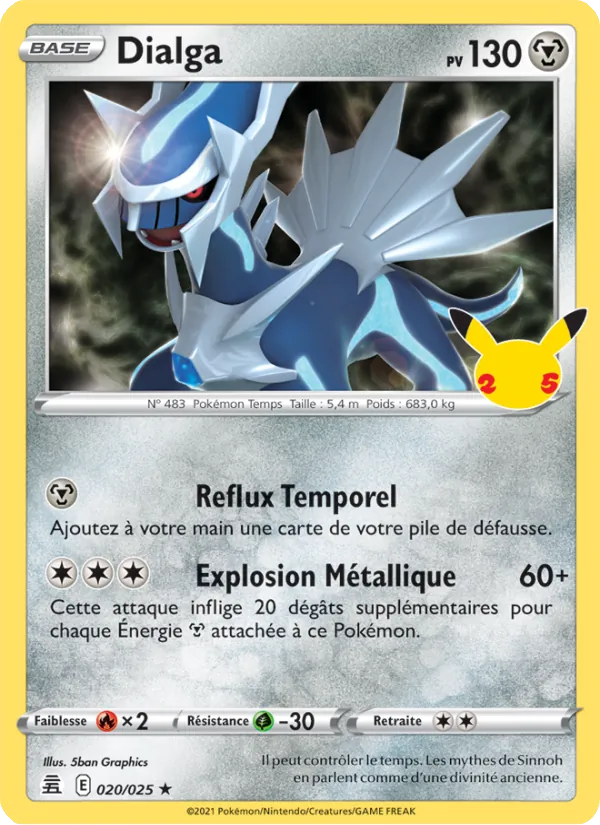 Carte Dialga de l'extension Célébrations, numéro 20/25