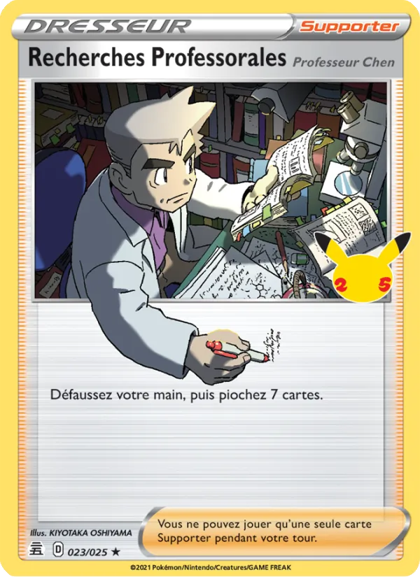 Carte Recherches Professorales (Professeur Chen) de l'extension Célébrations, numéro 23/25