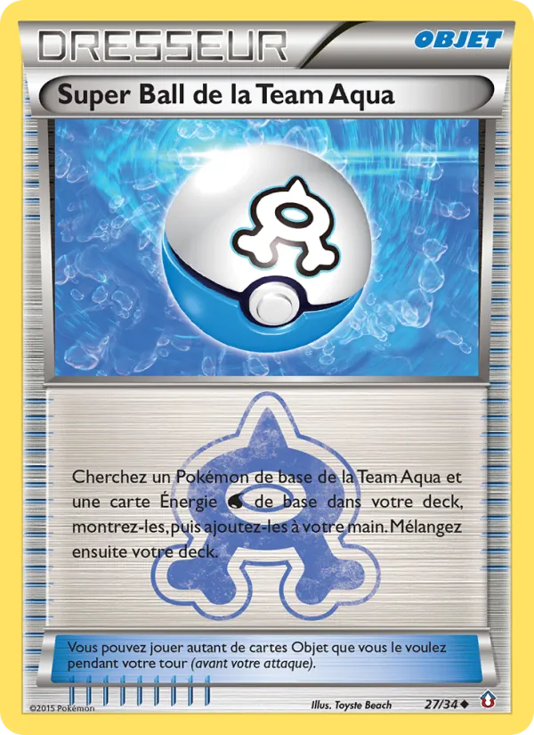 Carte Super Ball de la Team Aqua de l'extension Double Danger, numéro 27/34