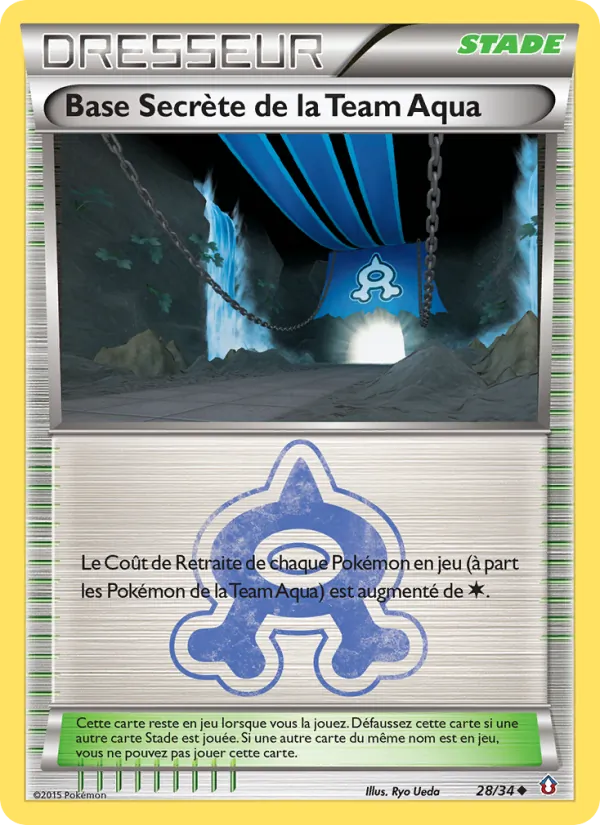 Carte Base Secrète de la Team Aqua de l'extension Double Danger, numéro 28/34